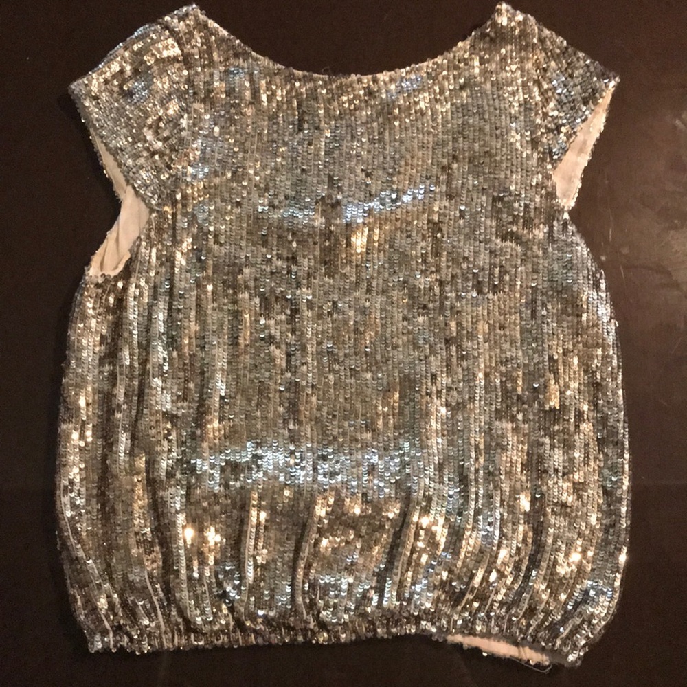 Alice and olivia good sequined top size small